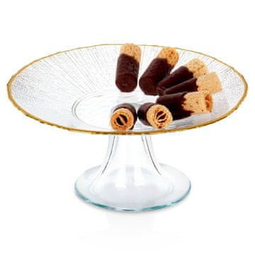 Vilde Stakleni stalak za torte na zlatnoj nozi, 21 cm