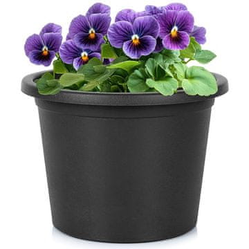 Vilde Plastična vrtna posuda, crna, okrugla, 23 cm