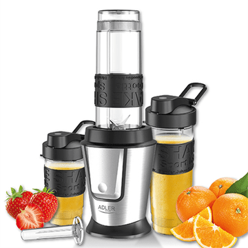 Adler | Blender | AD 4081 | Stolni | 800 W | Materijal posude: Plastika bez BPA | Kapacitet posude: 0,57 i 0,4 L | Drobljenje leda | Crna/Nehrđajući čelik