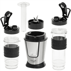 Adler | Blender | AD 4081 | Stolni | 800 W | Materijal posude: Plastika bez BPA | Kapacitet posude: 0,57 i 0,4 L | Drobljenje leda | Crna/Nehrđajući čelik
