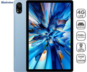 Blackview Mega 8 tablet, 33 cm (13&quot;), 4G LTE, 12 GB + 256 GB, Android, Twilight Blue + pribor