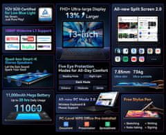 Blackview Mega 8 tablet, 33 cm (13&quot;), 4G LTE, 12 GB + 256 GB, Android, zeleni (Lagoon Green) + pribor