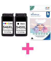 TiskajPoceni Canon Pg-545XL Cl-546XL zamjenska crna i boja komplet + FOTO PAPIR /Canon Pixma IP 2820, 2850 / MG 2440, 2450, 2455, 2550s, 2555, 2950, 3050, 3051 / MX495 / TR4550, TS205, TS305, TS3150, TS3350 - XL