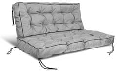 AIO FACTORY Set vrtnih blazin sa visokom stranicom 120/80 cm + 120/40 cm po paleti klop, vodootporan, siva