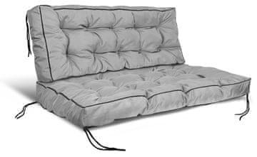 AIO FACTORY Set vrtnih blazin sa visokom stranicom 120/80 cm + 120/40 cm po paleti klop, vodootporan, siva