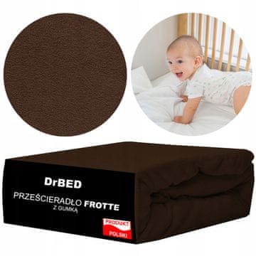 BE Plahta za dječji krevetić 60 x 120 s elastičnom trakom, prozračna frotir tkanina, smeđa PL