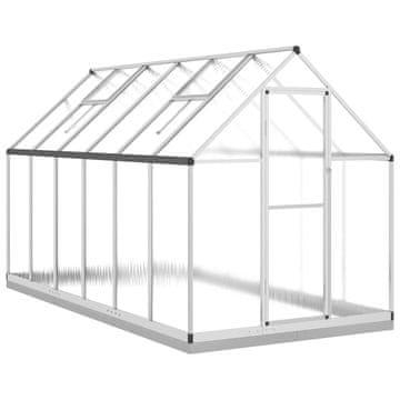 Vidaxl Staklenik s okvirom srebrni 334 x 169 x 202 cm aluminijski