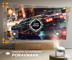 Byintek Prijenosni LED projektor VEVSHAO A10, Android, WiFi, Bluetooth, zvučnik, daljinski upravljač