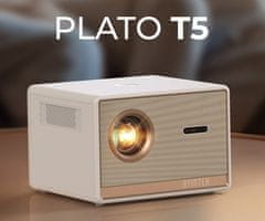 Byintek PLATO T5 prijenosni LED projektor, Android, WIFI 6, Bluetooth, daljinski upravljač, bijela