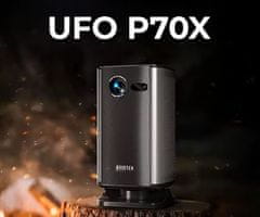 Byintek Prijenosni 3D LED DLP projektor UFO P70X, Android, dvostruki WIFI, Bluetooth, 2 GB + 32 GB, daljinski upravljač, crni