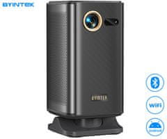 Byintek Prijenosni 3D LED DLP projektor UFO P70X, Android, dvostruki WIFI, Bluetooth, 2 GB + 32 GB, daljinski upravljač, crni