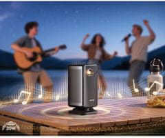 Byintek Prijenosni 3D LED DLP projektor UFO P70X, Android, dvostruki WIFI, Bluetooth, 2 GB + 32 GB, daljinski upravljač, crni
