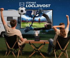 Byintek Prijenosni 3D LED DLP projektor UFO U80 MAX, Google TV, dvostruki WIFI, Bluetooth, punjiva baterija, daljinski upravljač, crni