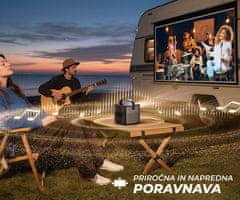 Byintek Prijenosni 3D LED DLP projektor UFO U80 MAX, Google TV, dvostruki WIFI, Bluetooth, punjiva baterija, daljinski upravljač, crni