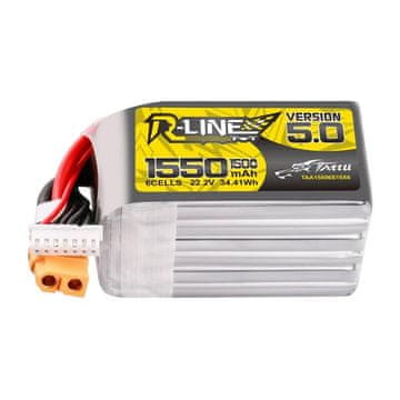 Tattu Lipo baterija Tattu R-Line 5.0 1550mAh 22.2V 150C 6S s XT60 konektorom