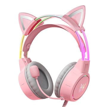 Onikuma ONIKUMA X15Pro gaming slušalice Pink/Mačje uši