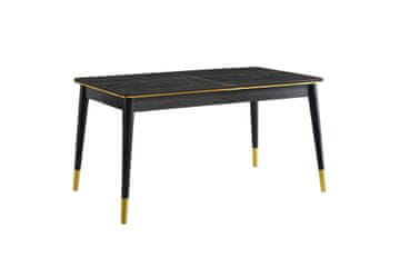 Woody Fashion Stol za blagovanje, Crno Zlato, Flora - 1111