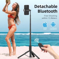 Tech-protect L09S Bluetooth selfie štap s stativom, crna