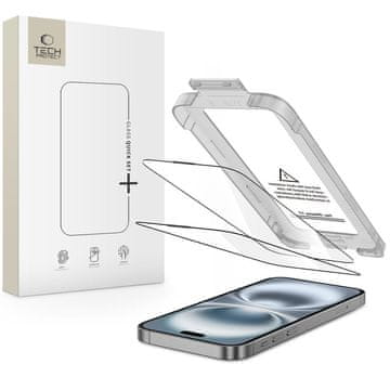 Tech-protect Quick Set 2x zaštitno staklo za iPhone 17, crno