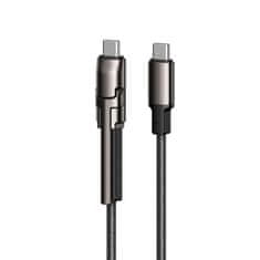 Ksix Ultrabrzi kabel za punjenje sa stalkom, 60W, USB-C na USB-C, pleteni, 1.0m