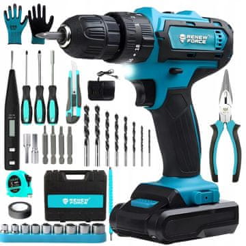 Dexxer Set 21V bežični udarni odvijač 50Nm 2x 2Ah Li-ion LED bitova u kutiji