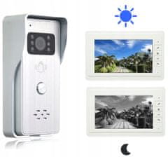 Rebel Set LCD video portafona i zvona na vratima s kamerom i videofonom IR 7″