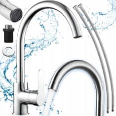 Dexxer Jednoručna kromirana kuhinjska slavina, okretna za 360°