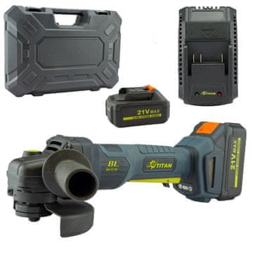 Titan Set 125mm M14 akumulatorska kutna brusilica bez četkica 21V 2x4Ah