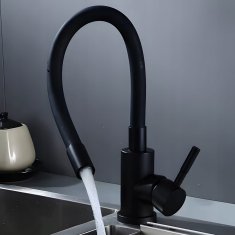 Dexxer FLEX jednoručna kuhinjska slavina s fleksibilnim crijevom crna 360°