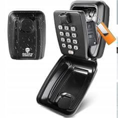 Dexxer Kombinirani zidni sef za ključeve i kartice do 12 brojeva, crni