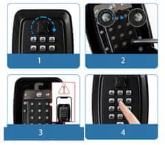 Dexxer Kombinirani zidni sef za ključeve i kartice do 12 brojeva, crni