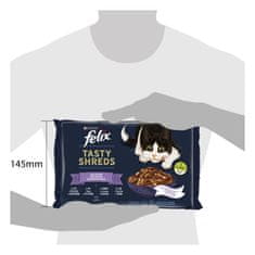 Felix Tasty Shreds mokra hrana za mačke, govedina, piletina, losos, tuna, u umaku, 48x85g