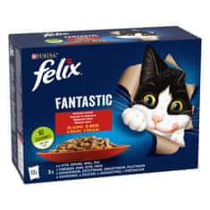 Felix Fantastična mokra hrana za mačke, govedina, piletina, zec i janjetina, u želeu 6*12x85g (72x85g)