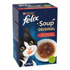 Felix Soup za mačke, govedina, piletina i janjetina, 8x(6x48g)