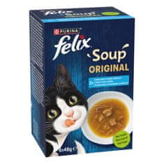 Felix Soup za mačke, bakalar, tuna, morski list, 8x (6x48g)