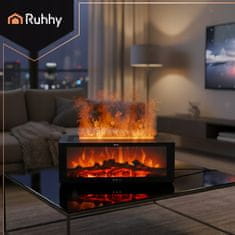 Ruhhy Dekorativni LED difuzor za kamin 150ml USB ovlaživač zraka + daljinski upravljač