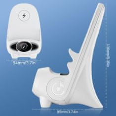 Netscroll Univerzalni bežični brzi punjač 15 W za pametne telefone, stalak i punjač u obliku mini stolice, kompatibilan sa svim Qi telefonima, za dom, ured i putovanja, WirelessCharger