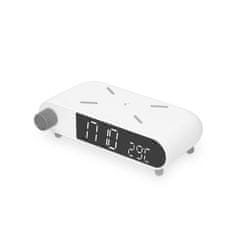 Ksix Retro, bežični punjač, alarm/budilica, mjerač temperature, bijeli