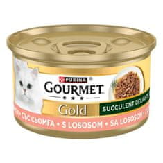 Gourmet Gold Succulent Delights hrana za mačke, losos, 24x85g