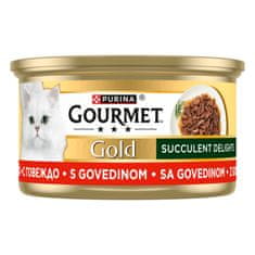 Gourmet Gold Succulent Delights hrana za mačke, govedina, 24x85g