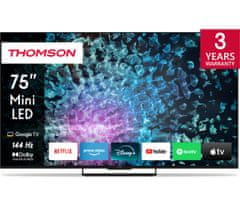 Thomson 75MG7C15 4K UHD MiniLED TV, GoogleTV, 144Hz, Dolby