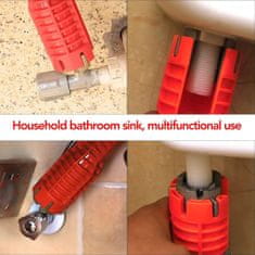 Netscroll Večnamenski vodovodni ključ, vodovodni ključ za ventile, čvrsta plastika + aluminij, idealan za pipe i ventile, pristup do teško dostupnih mjesta, PlumbStar