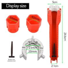 Netscroll Večnamenski vodovodni ključ, vodovodni ključ za ventile, čvrsta plastika + aluminij, idealan za pipe i ventile, pristup do teško dostupnih mjesta, PlumbStar