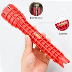 Netscroll Večnamenski vodovodni ključ, vodovodni ključ za ventile, čvrsta plastika + aluminij, idealan za pipe i ventile, pristup do teško dostupnih mjesta, PlumbStar
