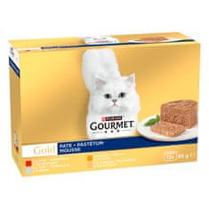 Gourmet Gold pašteta za mačke, govedina, puretina, jetra i tuna, 8 x (12 x 85 g)