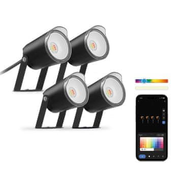 Ksix Set od 4 vanjska reflektora SmartLED, WiFi+APP uključen, 18W, 900 lumena