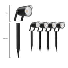 Ksix Set od 4 vanjska reflektora SmartLED, WiFi+APP uključen, 18W, 900 lumena