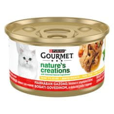 Gourmet Natures Creations mokra hrana za mačke, govedina s graškom i mrkvom, 24 x 85 g