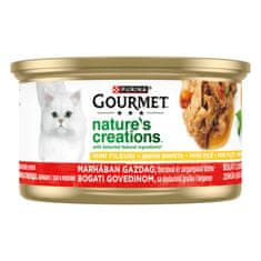 Gourmet Natures Creations mokra hrana za mačke, govedina s graškom i mrkvom, 24 x 85 g