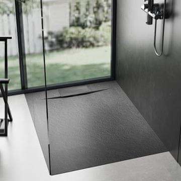 REA Bazalt Black 90x90 tuš kada